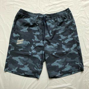 NEW Hurley Men's Performance Shorts Size Large Blue/Gray Camo Stand Fit Active